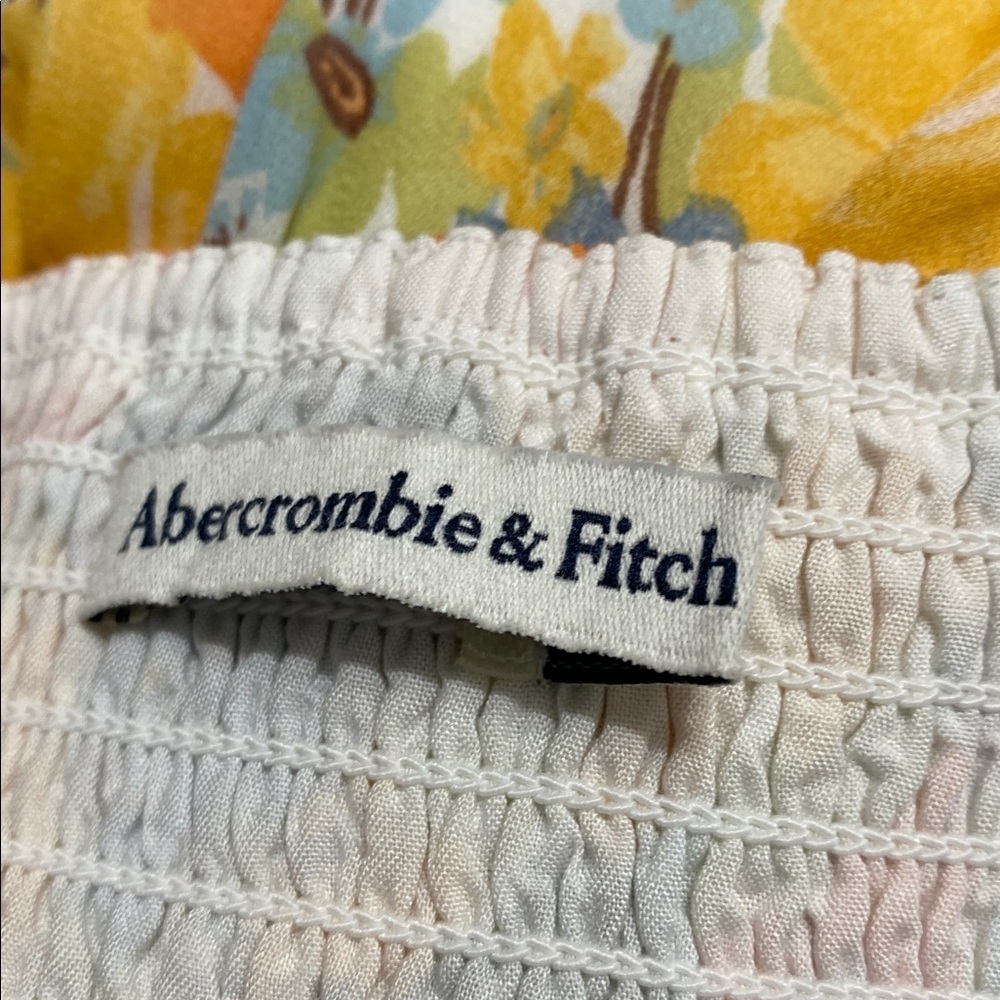 NWOT Abercrombie & Fitch Yellow Floral Slim Midi Dress Adjustable Straps - Picture 13 of 16